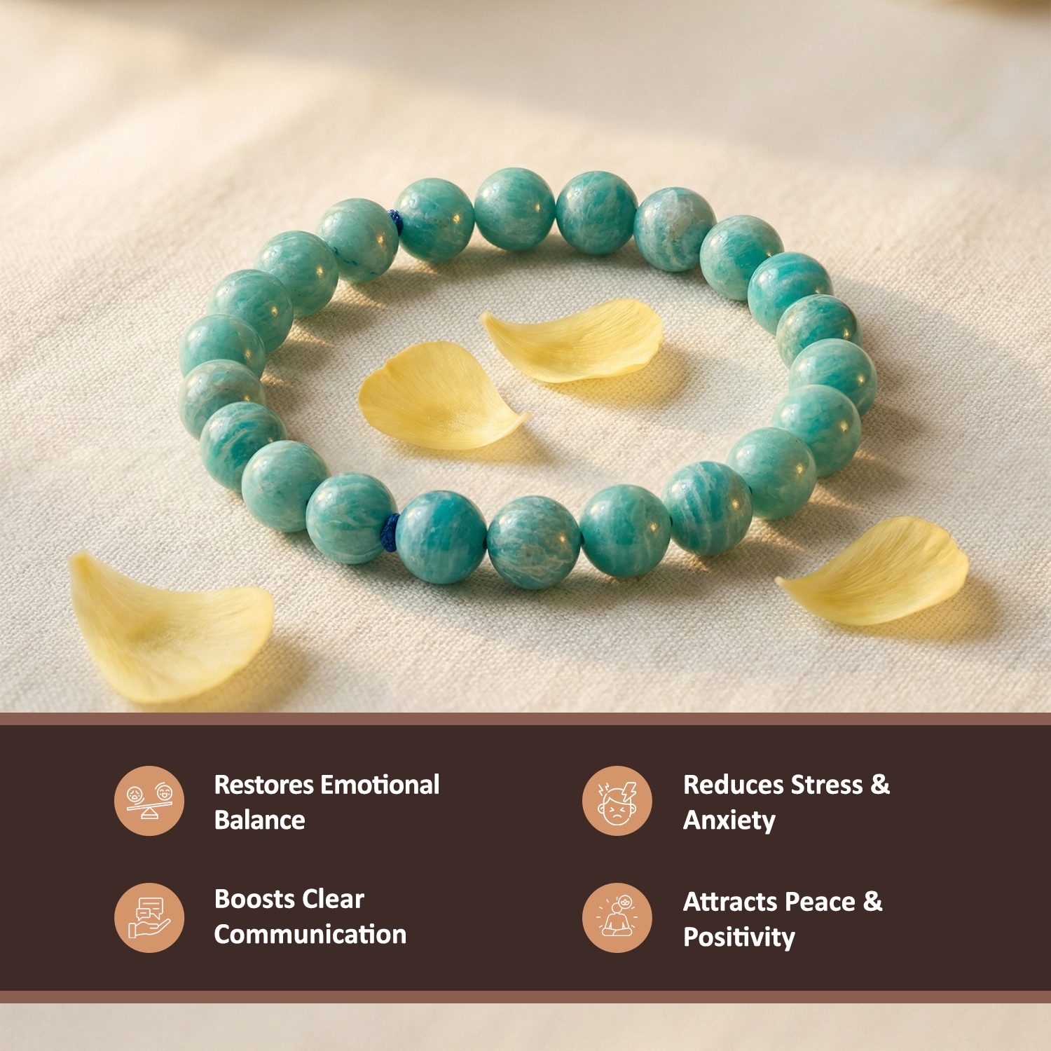 Natural Amazonite Crystal Bracelet – Calm & Self-Expression