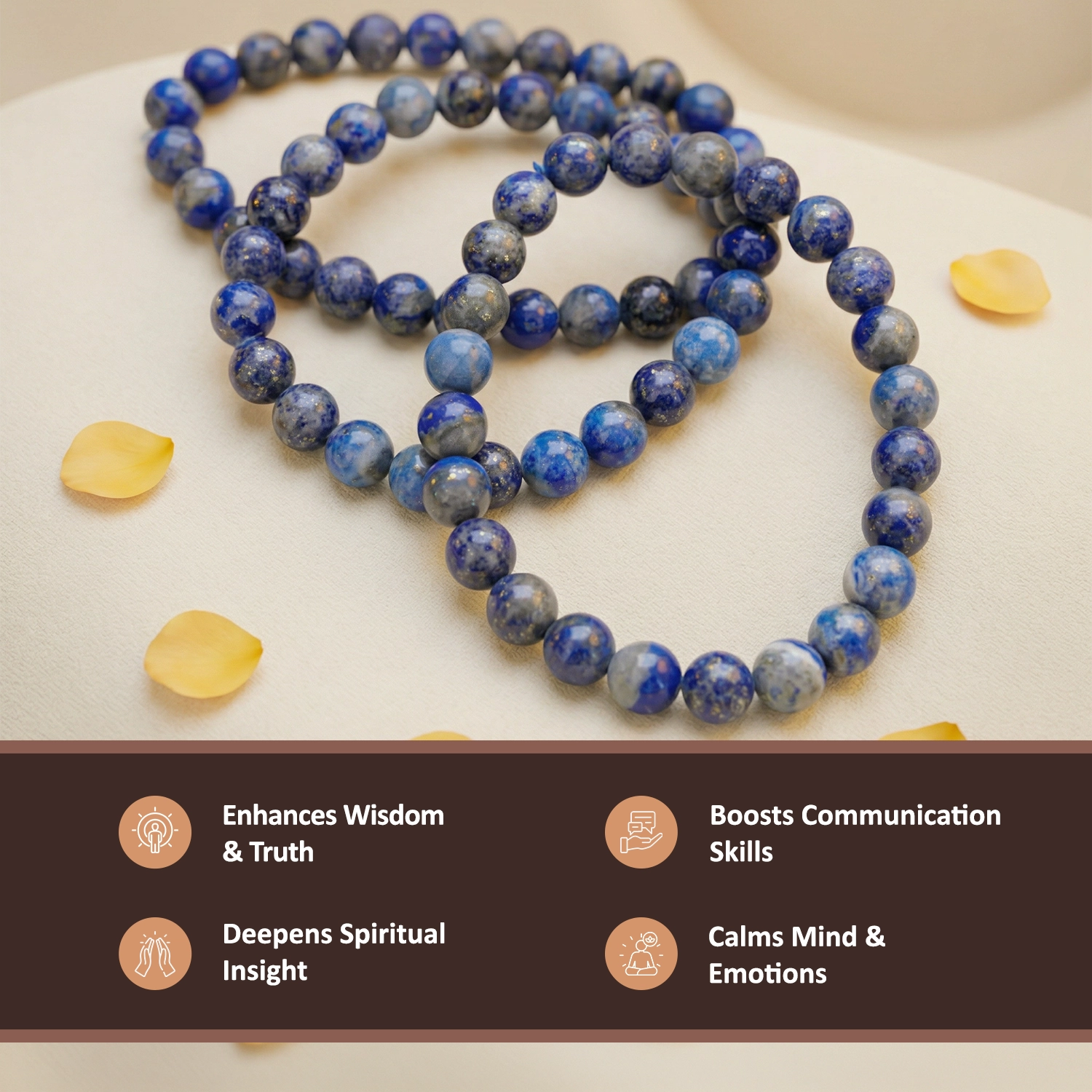 Natural Lapis Lazuli Crystal Bracelet (8mm) – Wisdom & Self-Expression