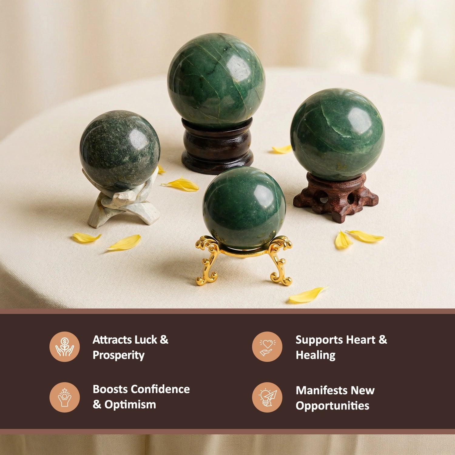 Natural Green Aventurine Crystal Ball - Luck & Prosperity