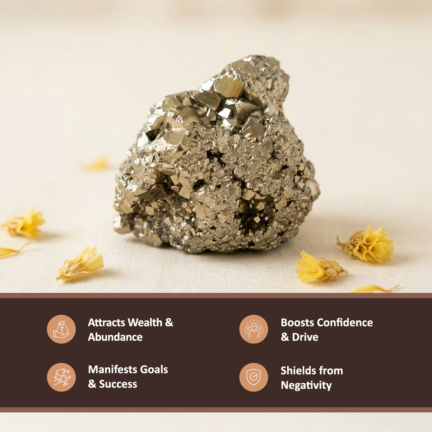Natural Pyrite Raw Crystal - Wealth & Confidence