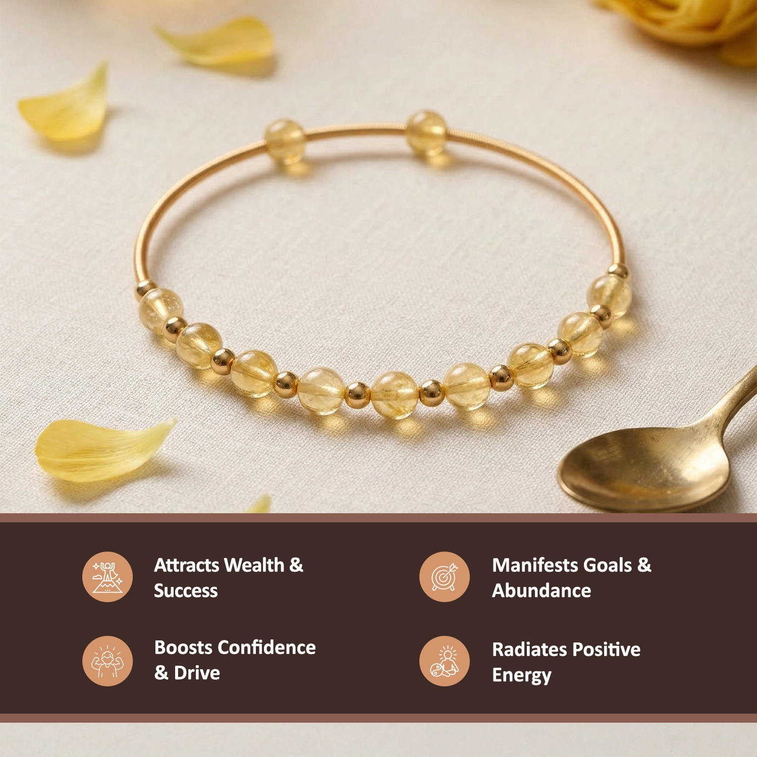 Natural Citrine Copper Bracelet – Abundance & Positivity