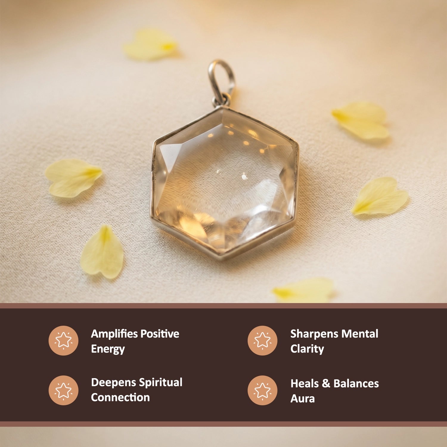 Natural Clear Quartz Star of David Pendant – Clarity & Energy Amplification