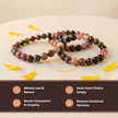 Natural Watermelon Tourmaline Crystal Bracelet (8mm) – Heart Healing & Joy