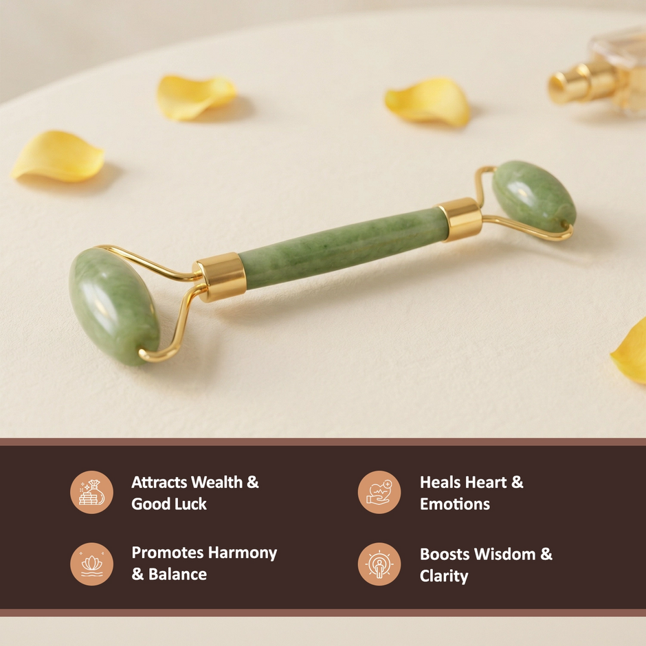 Natural Green Jade Facial Roller – Depuff & Glow Naturally