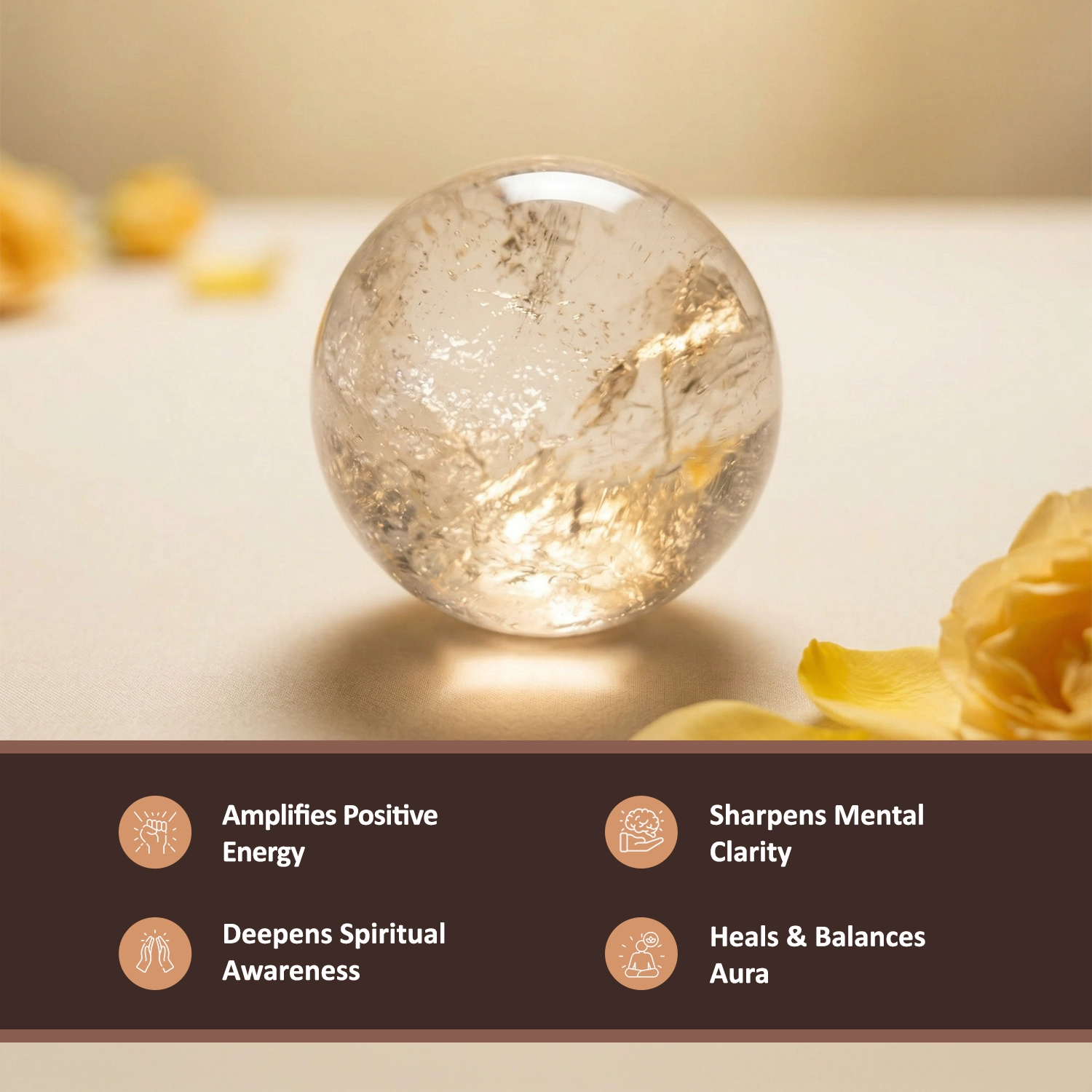 Natural Clear Quartz Crystal Ball – Clarity & Energy Amplification