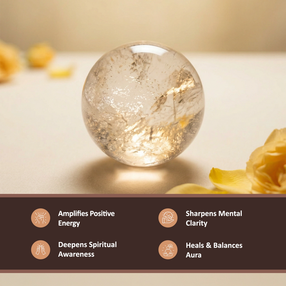 Natural Clear Quartz Crystal Ball – Clarity & Energy Amplification