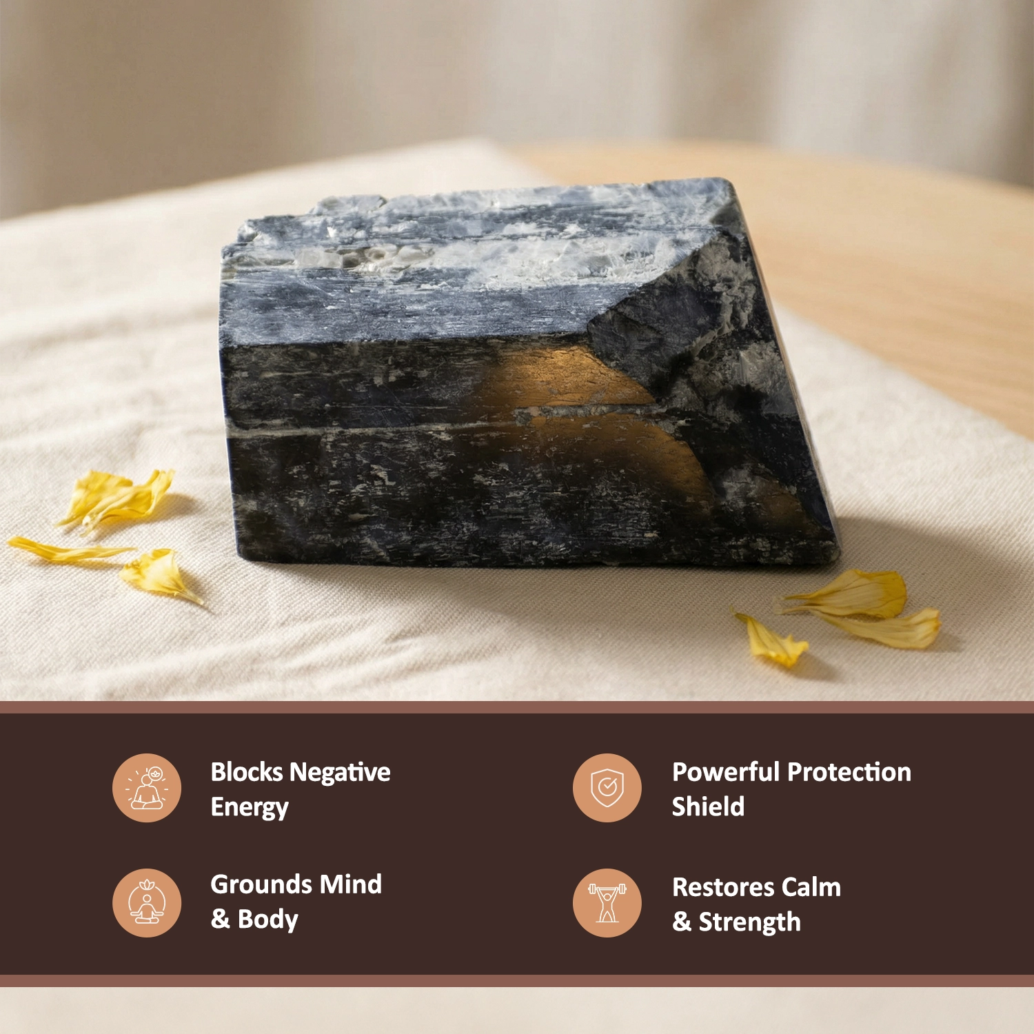 Natural Black Tourmaline Raw Crystal – Protection & Grounding