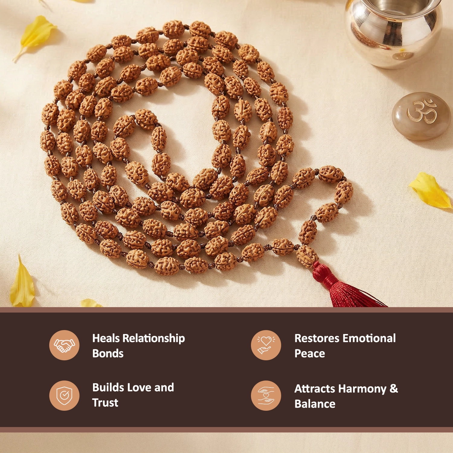 2 mukhi rudraksha mala