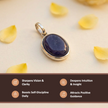 Silver Natural Iolite  Gemstone Pendant - Vision & Inner Wisdom
