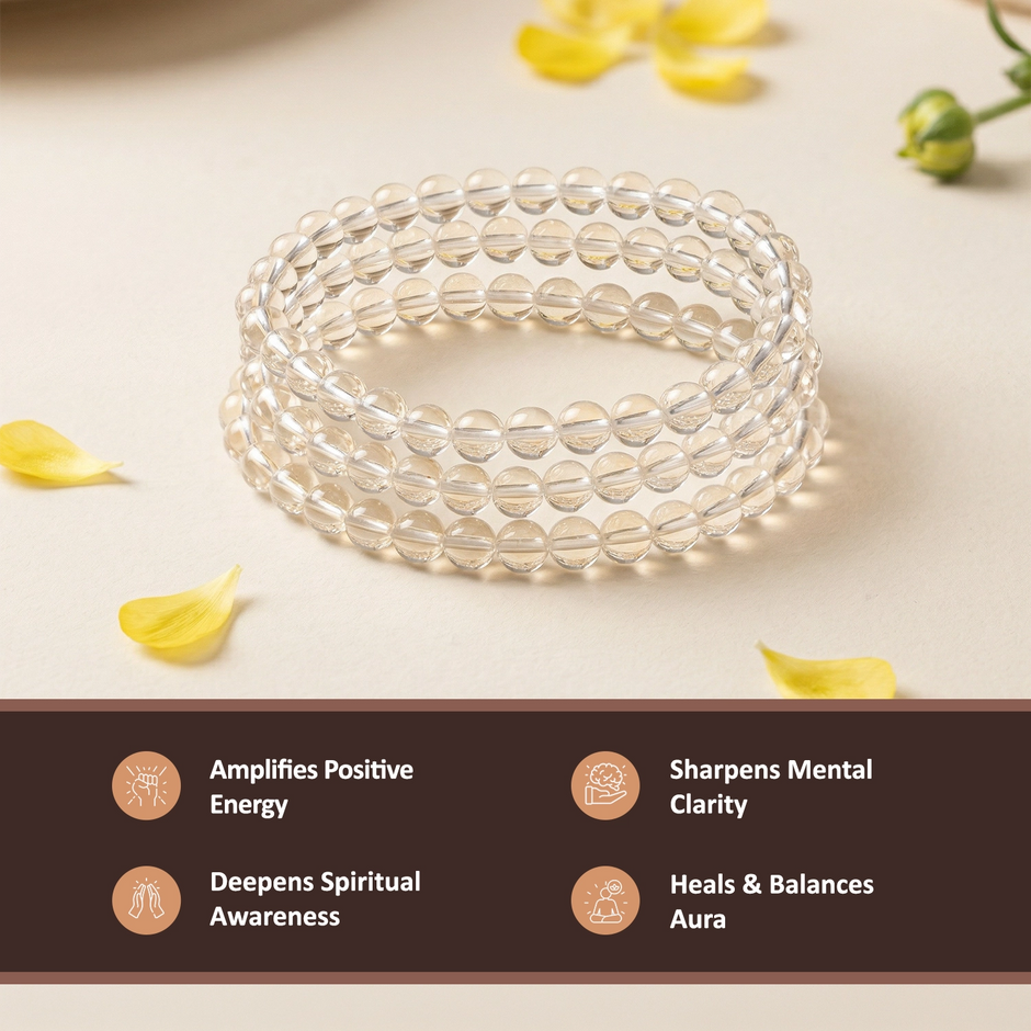 Natural Clear Quartz Bracelet – Clarity & Energy Amplification