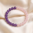 Natural Amethyst & Rose Quartz Bracelet – Divine Love & Harmony