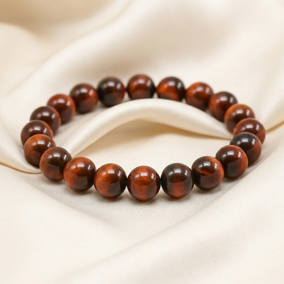 Natural Red Tiger Eye Crystal Bracelet (8mm) – Motivation & Vitality