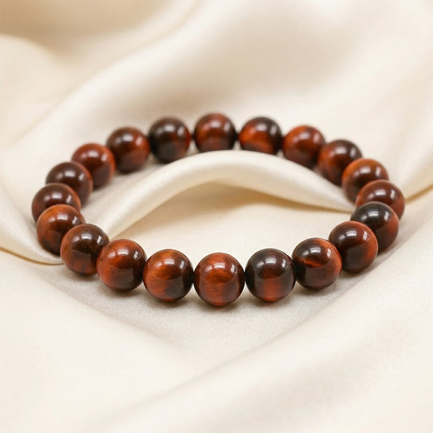 Natural Red Tiger Eye Crystal Bracelet (8mm) – Motivation & Vitality