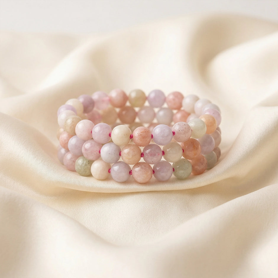 Natural Morganite Crystal Bracelet (8mm) – Divine Love & Compassion