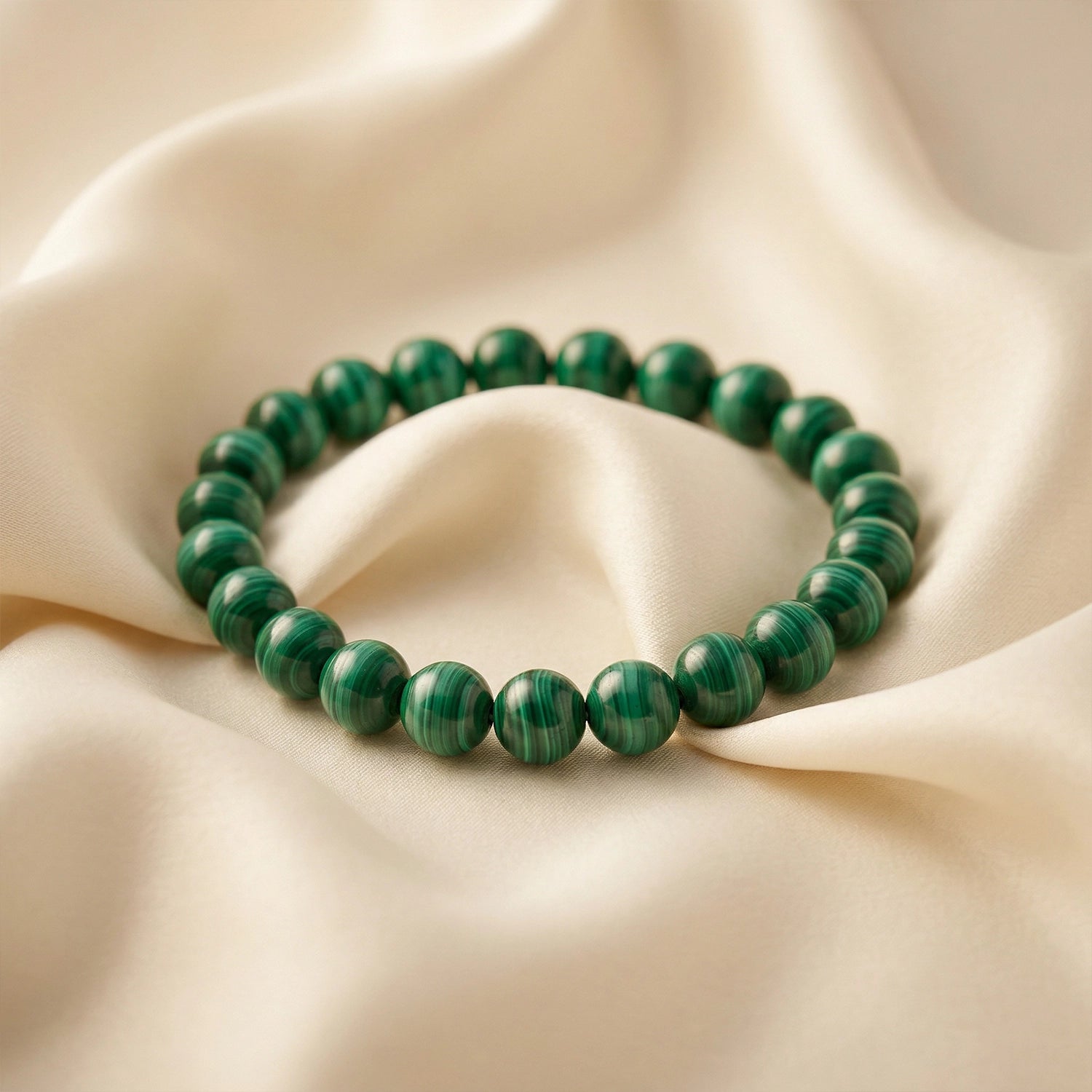 Natural Malachite Crystal Bracelet (8mm) – Transformation & Emotional Healing