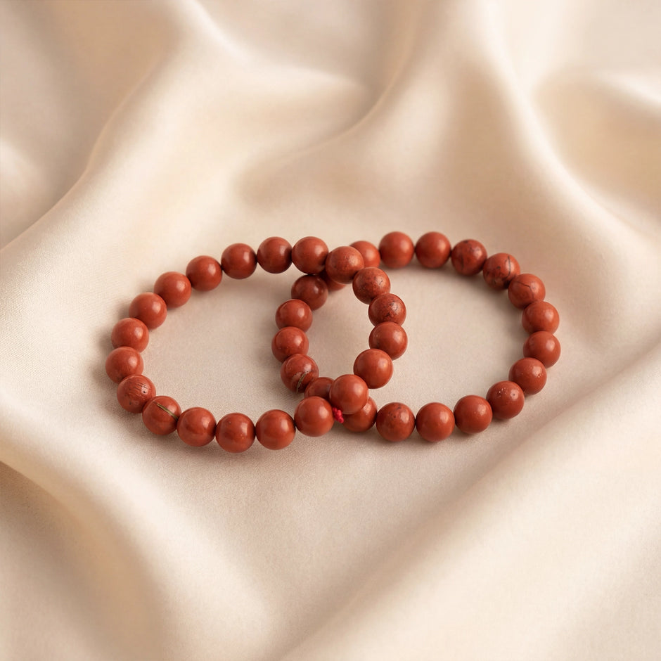 Natural Red Jasper Crystal Bracelet (8mm) – Stability & Endurance