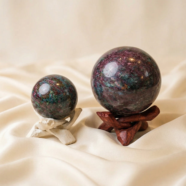 Natural Ruby Zoisite Crystal Ball - Vitality & Spiritual Growth