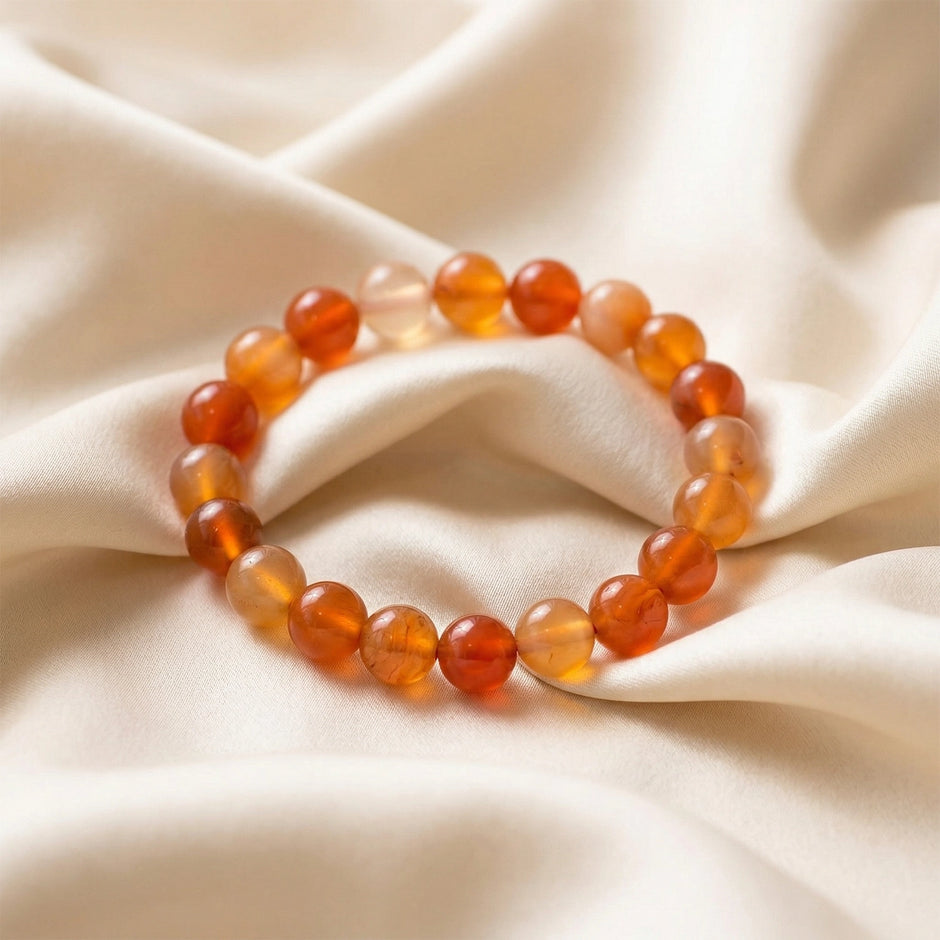 Natural Carnelian Crystal Bracelet (8mm) – Creativity & Motivation