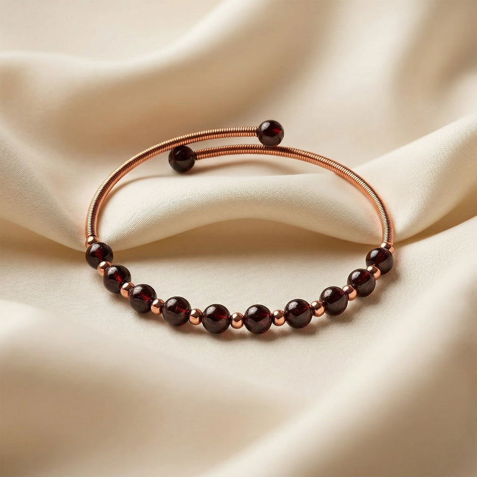 Natural Garnet Copper Bracelet – Passion & Vitality