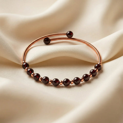 Natural Garnet Copper Bracelet – Passion & Vitality
