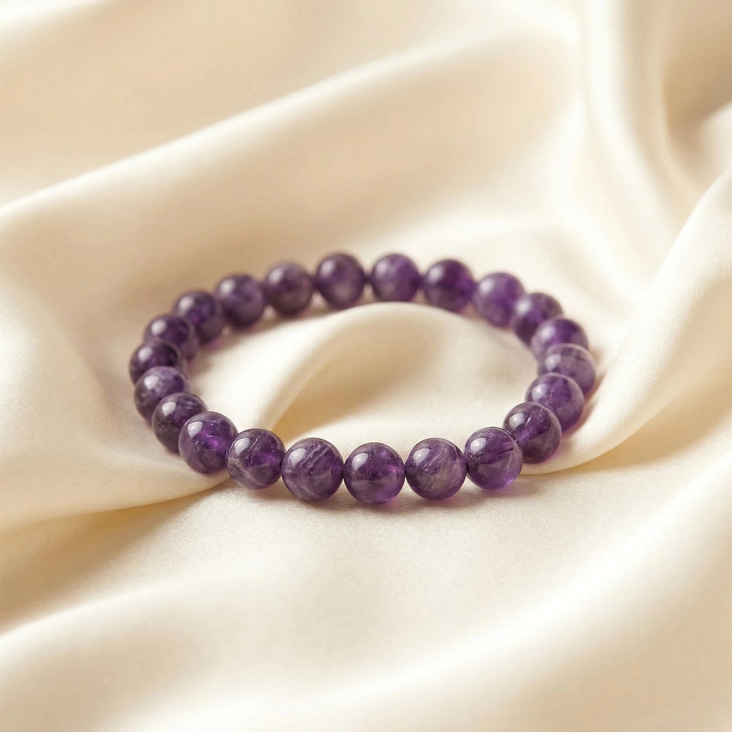 Natural Amethyst Dark Crystal Bracelet (8mm) – Deep Calm & Spiritual Protection