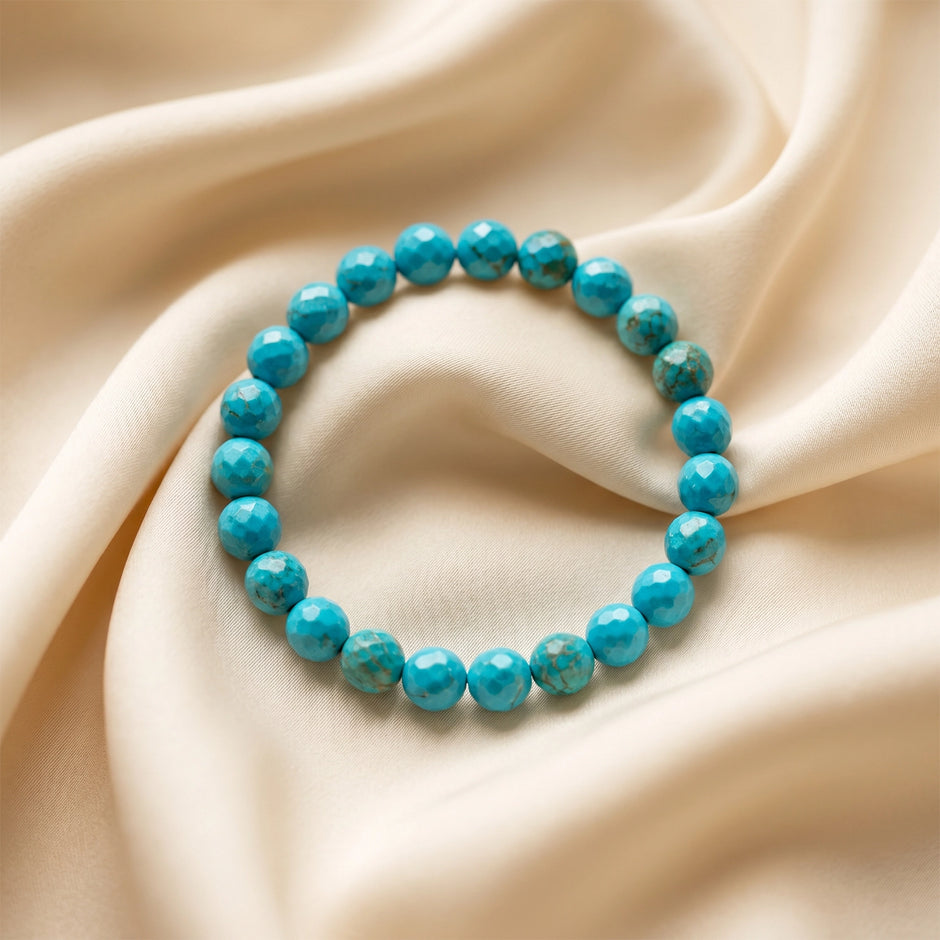 Natural Turquoise Crystal Bracelet (8mm) – Protection & Healing