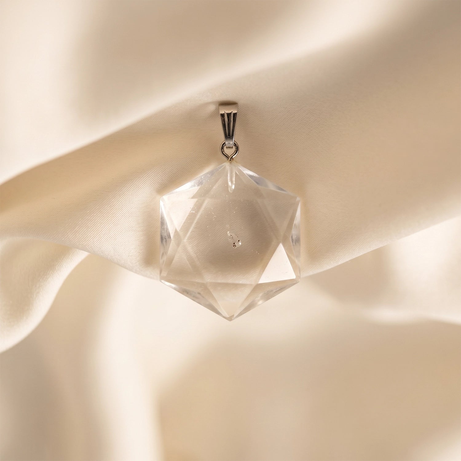 Natural Clear Quartz Star of David Pendant – Clarity & Energy Amplification