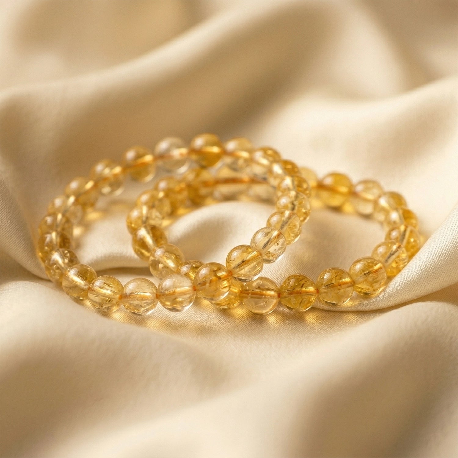 Natural Citrine Crystal Bracelet (8mm) – Abundance & Positivity
