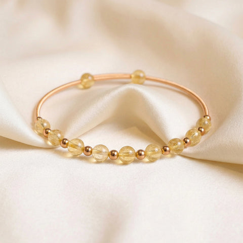 Natural Citrine Copper Bracelet – Abundance & Positivity