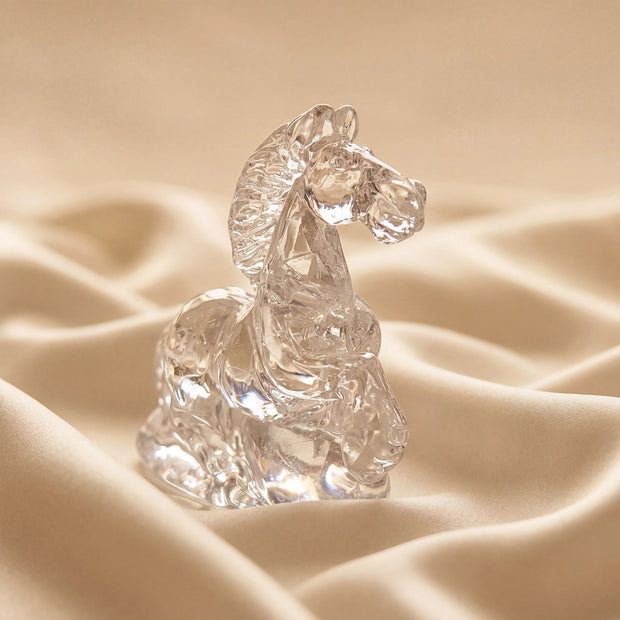 Natural Clear Quartz Running Horse Carving – Clarity & Energy