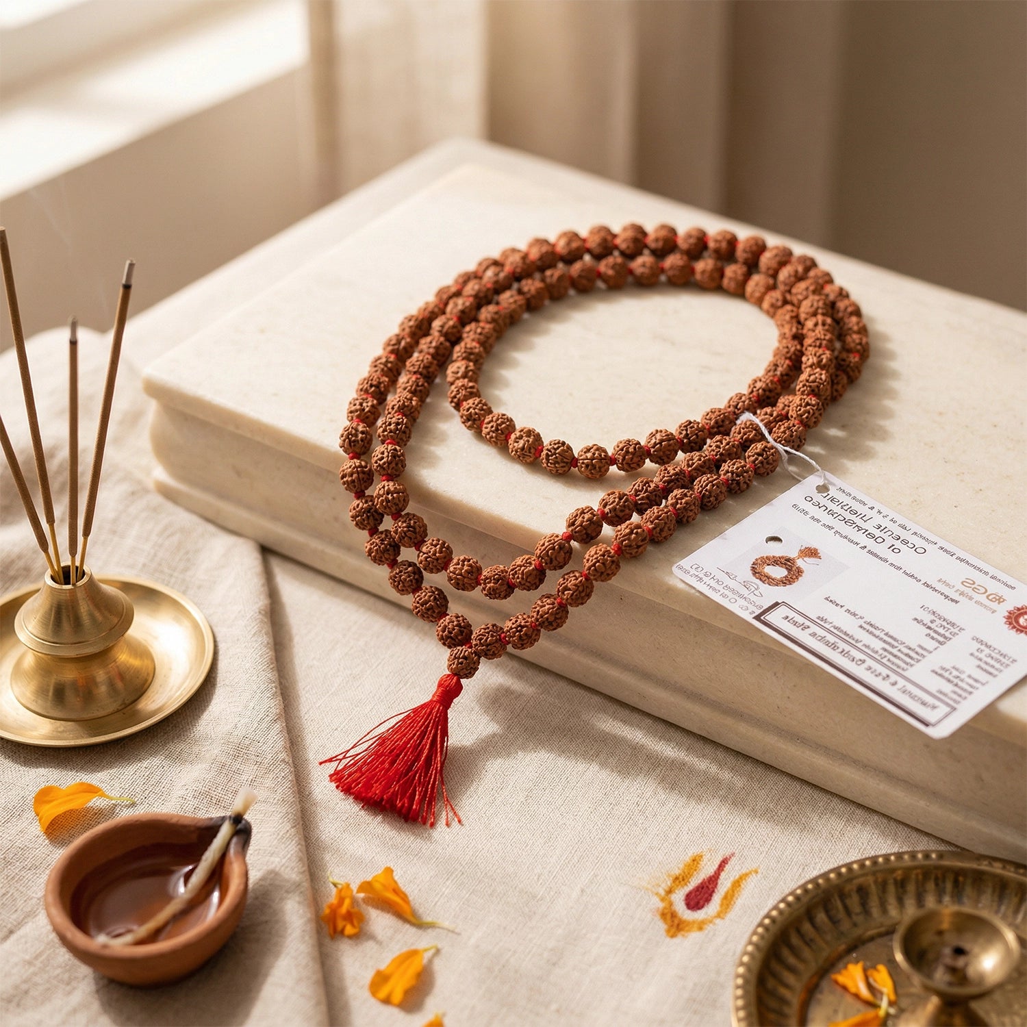 4 mukhi rudraksha mala