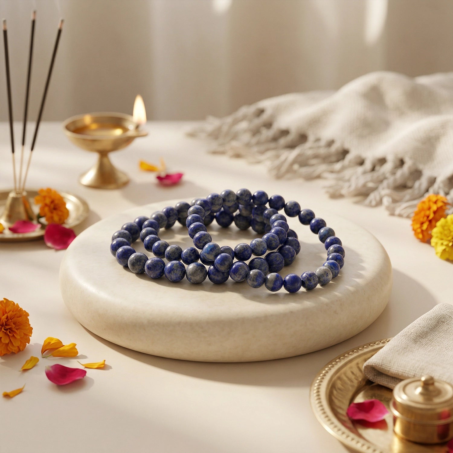 Natural Lapis Lazuli Crystal Bracelet (8mm) – Wisdom & Self-Expression