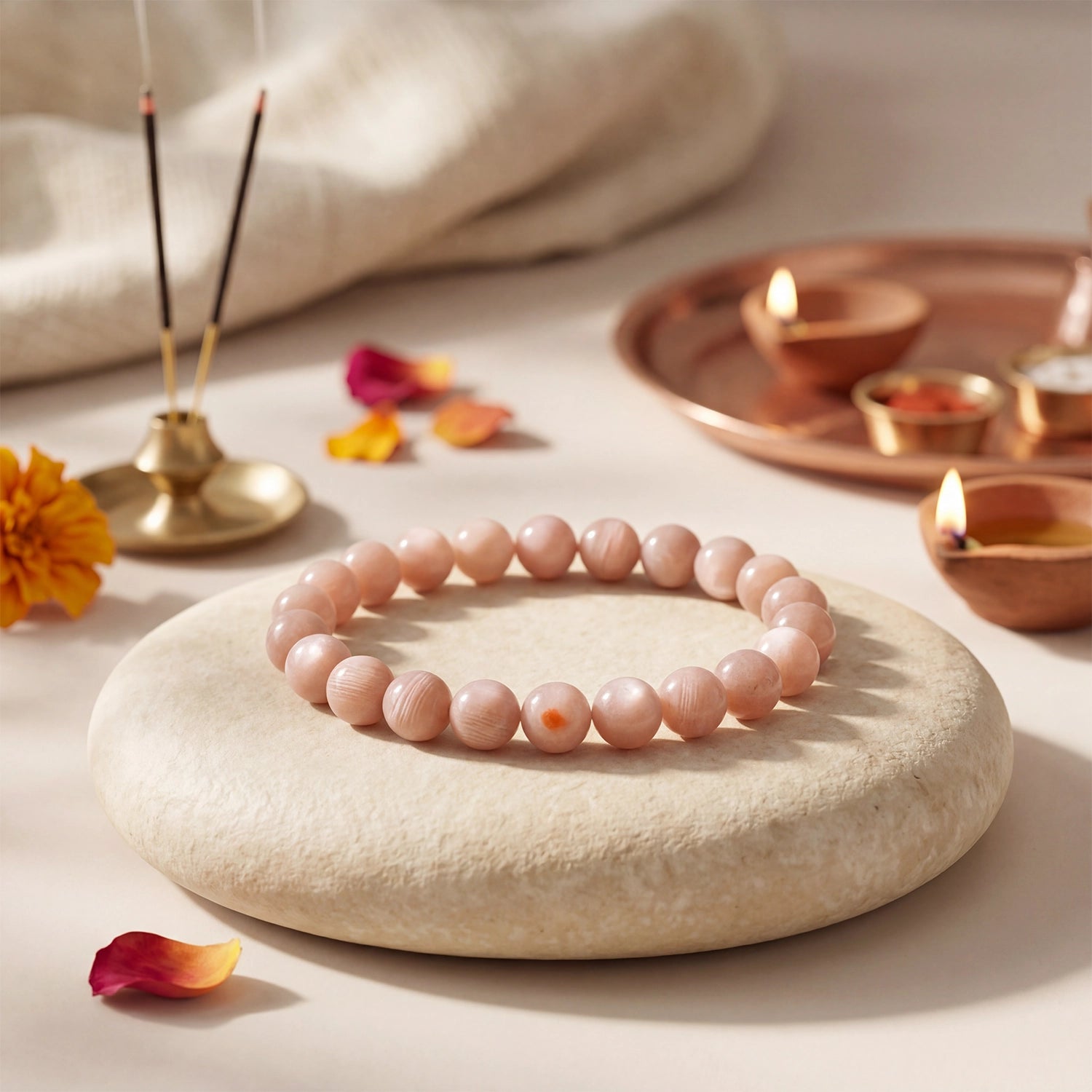 Natural Sunstone Crystal Bracelet (8mm) – Joy & Leadership