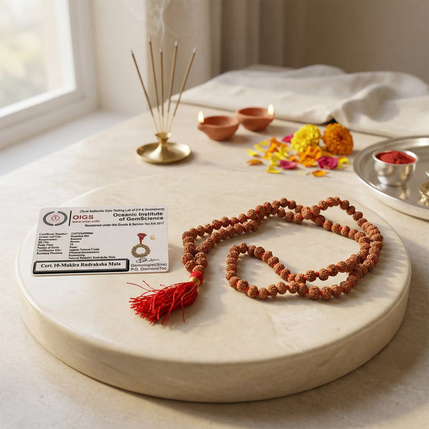 10 mukhi rudraksha mala
