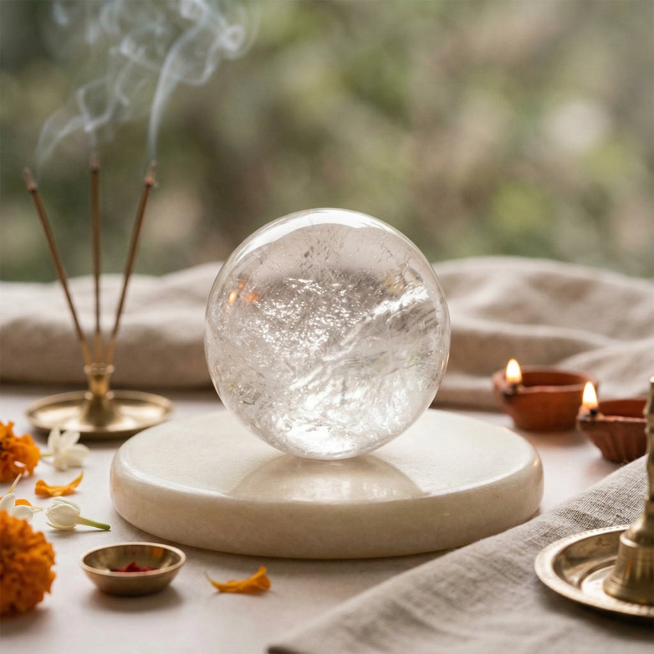 Natural Clear Quartz Crystal Ball – Clarity & Energy Amplification