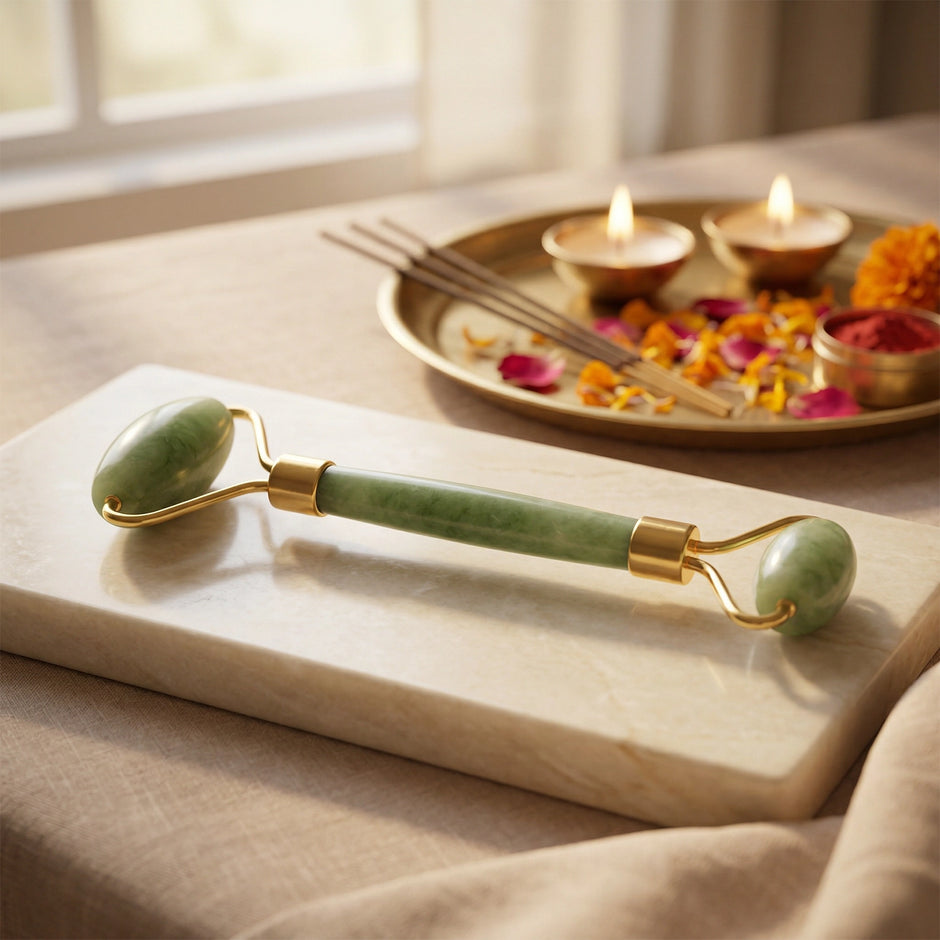 Natural Green Jade Facial Roller – Depuff & Glow Naturally