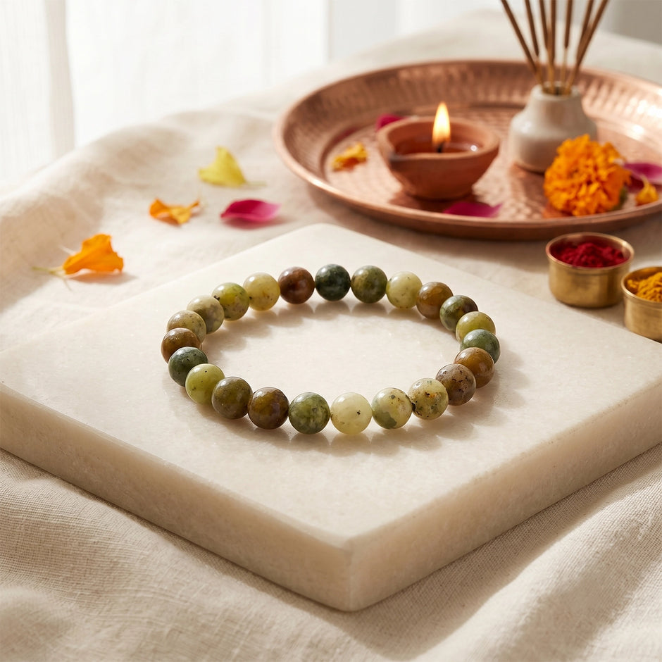 Natural Green Tourmaline Crystal Bracelet (8mm) – Heart Healing & Vitality