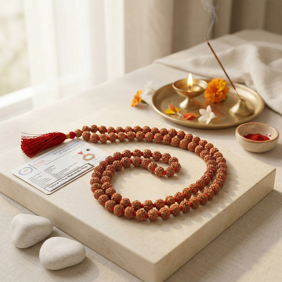 7 mukhi rudraksha mala