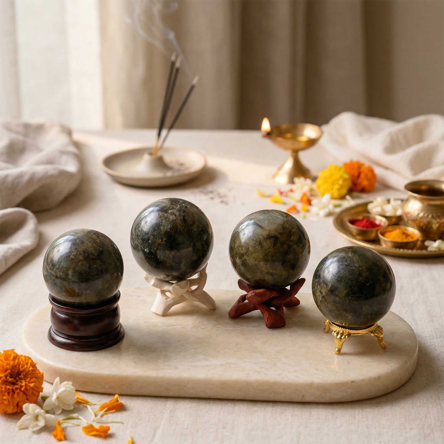 Natural Labradorite Crystal Ball (300-350gm) – Transformation & Intuition