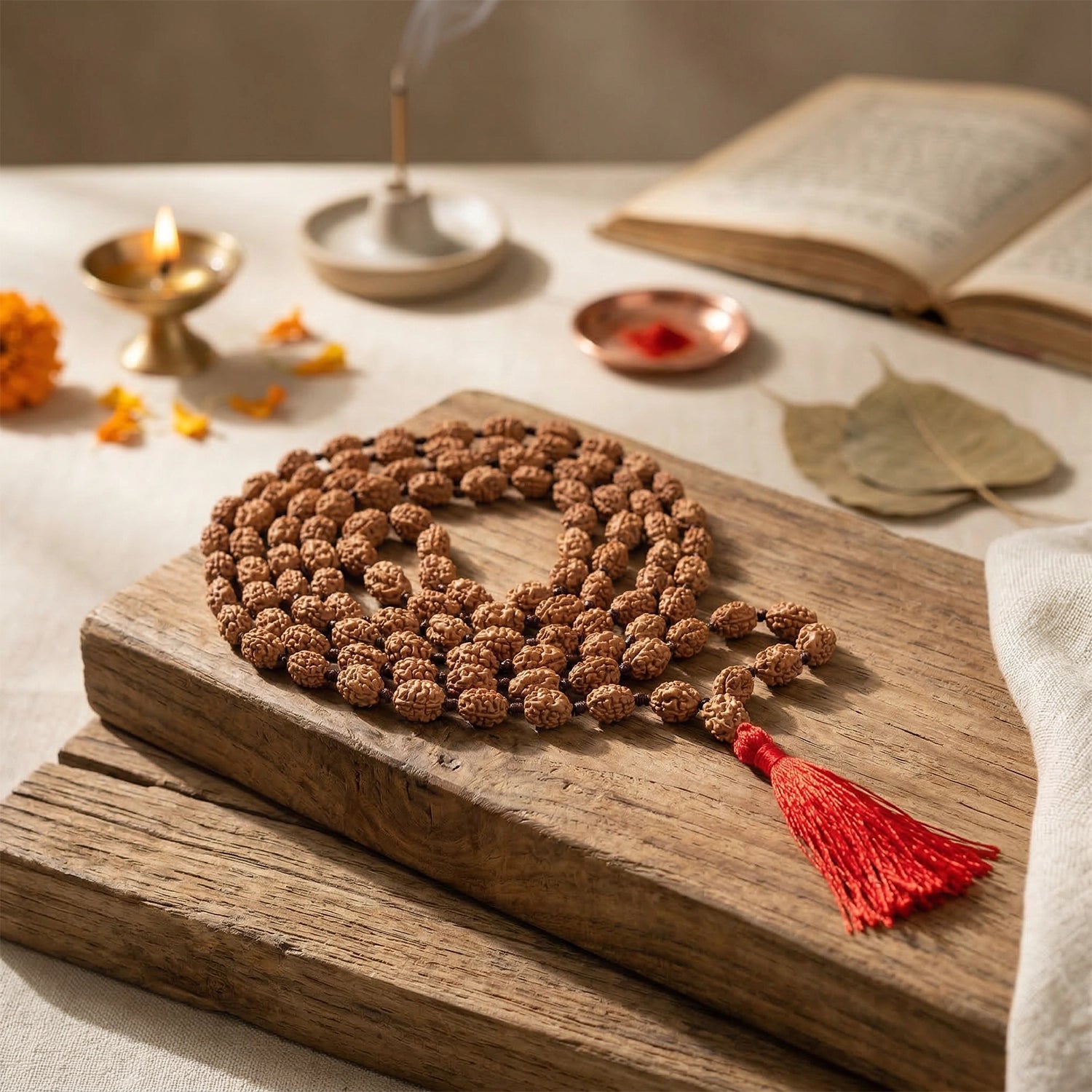 2 mukhi rudraksha mala