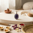 Silver Natural Iolite  Gemstone Pendant - Vision & Inner Wisdom