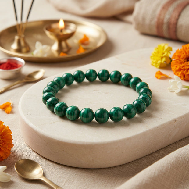 Natural Malachite Crystal Bracelet (8mm) – Transformation & Emotional Healing