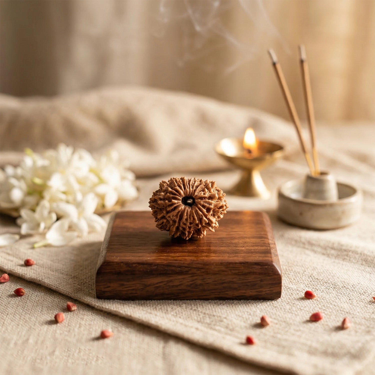 Natural 14 Mukhi Nepali Rudraksha – The Dev Mani for Divine Vision & Foresight