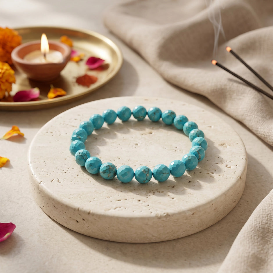 Natural Turquoise Crystal Bracelet (8mm) – Protection & Healing