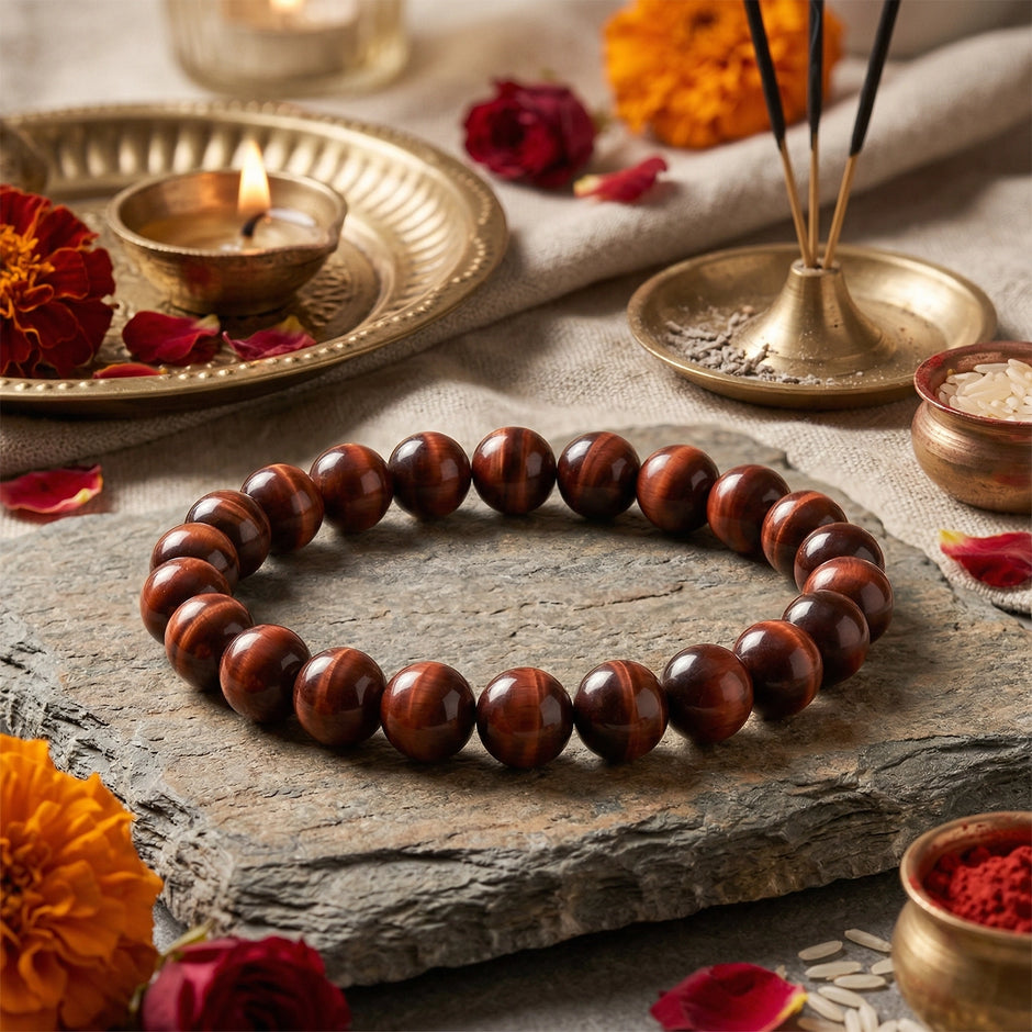 Natural Red Tiger Eye Crystal Bracelet (8mm) – Motivation & Vitality