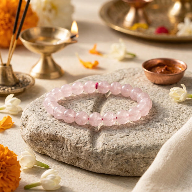Natural Rose Quartz Bracelet – Attract Love & Relationships