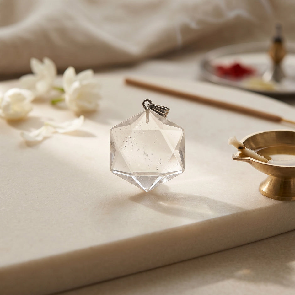 Natural Clear Quartz Star of David Pendant – Clarity & Energy Amplification