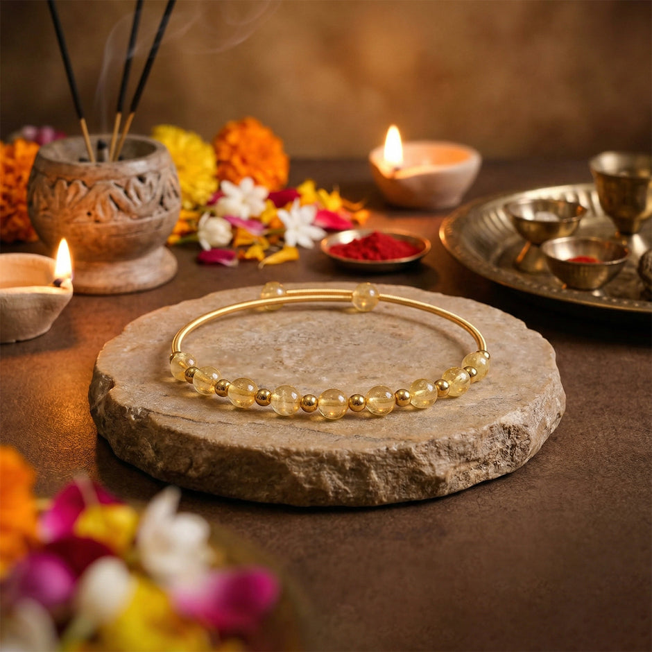 Natural Citrine Copper Bracelet – Abundance & Positivity