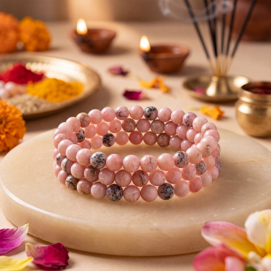 Natural Pink Opal Crystal Bracelet (8mm) – Emotional Healing & Love
