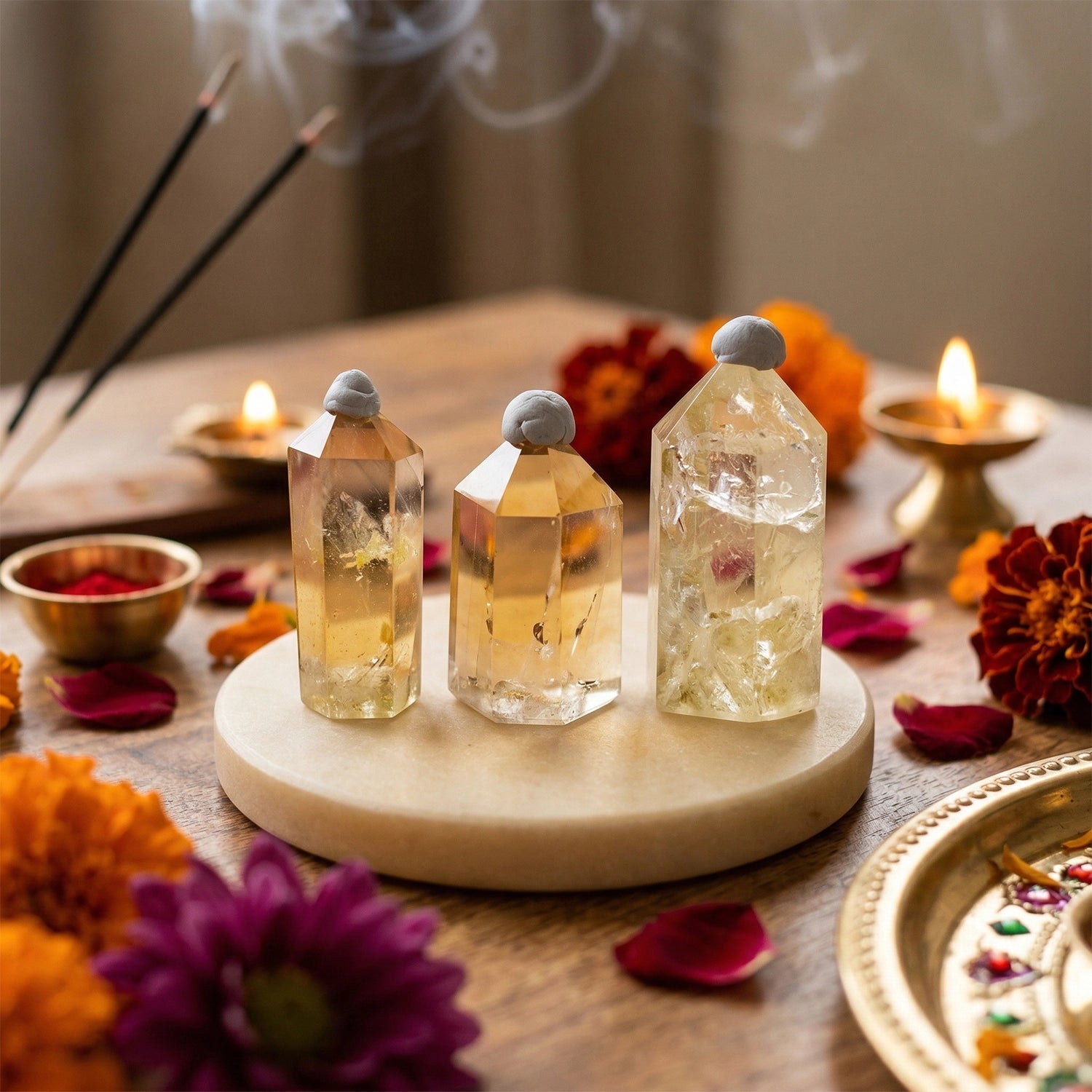 Natural Citrine Point Tower – Abundance & Positivity